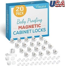 20 Pack Magnetic Cabinet Locks Baby Proofing Easy Install Adhesive Child Safety