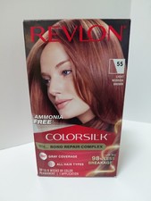 Revlon ColorSilk 55 Light Reddish Brown Permanent Hair Color NEW