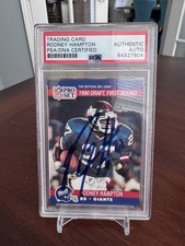 1990 Rodney Hampton NFL Pro Set Rookie Card #692 Autographed PSA Auto Authentic