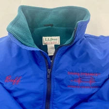 Vntg LL Bean Bill Buff Advaned Dynamics Fleece Lined Blue Bomber Jacket X/XL