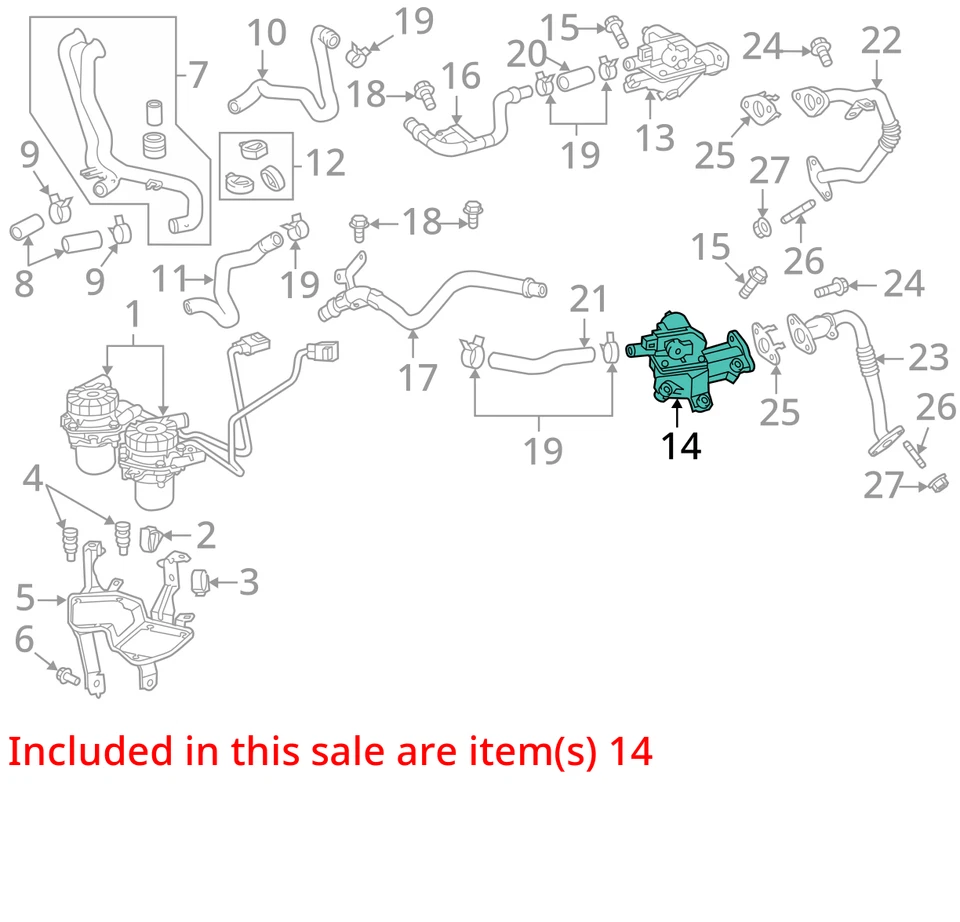 Válvula desviadora interruptor sistema aire Toyota 2570238050 Lexus GX460 Tundra 09-14 OEM Foto 2 de 3