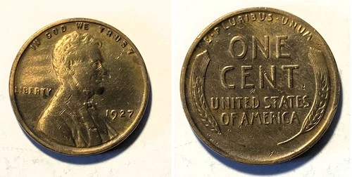 1927-P  Lincoln Wheat Cent,  Old cleaning, Good Details