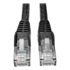 Cat6 Gigabit Snagless Molded UTP Ethernet Cable RJ45 M/M , Black, 1 ft.