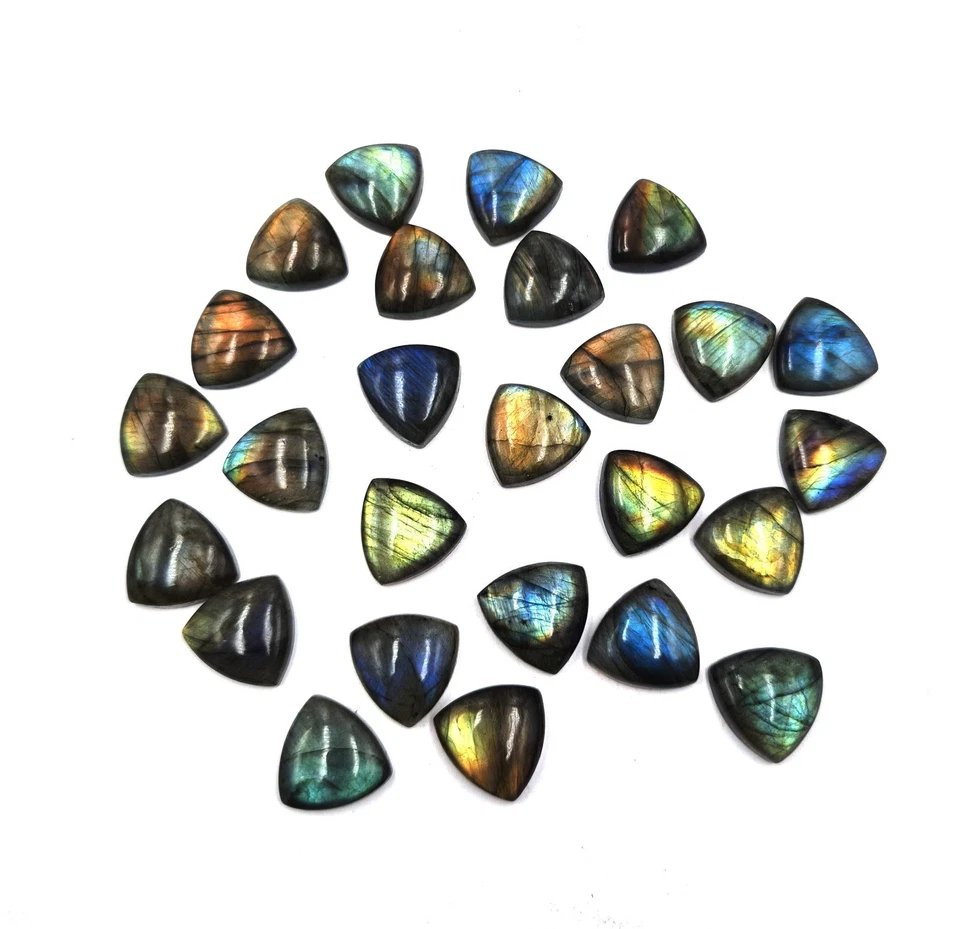 Natural Labradorite Trillion Cabochon Loose Gemstone Lot 7 Pcs 18 MM 114 CT - Image 3 of 4