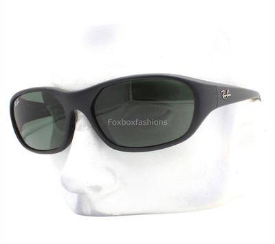Ray-Ban Daddy-O Sunglasses RB 2016 W2578 Matte Rubber Black Green Lens with Case