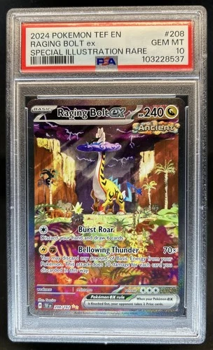 2024 Pokemon Temporal Forces Raging Bolt ex #208/162 PSA 10 GEM MINT