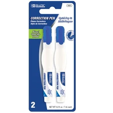BAZIC 0.2 FL OZ (7 mL) Metal Tip Correction Pen (2/Pack), pack of 24
