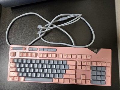 ASUS ROG Strix Flare PNK LTD US Red Switch Gaming Keyboard Used Tested
