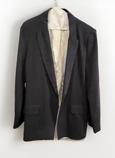 Tahari Navy Linen Viscose Blazer Jacket Size M Womens Summer Lightweight Work