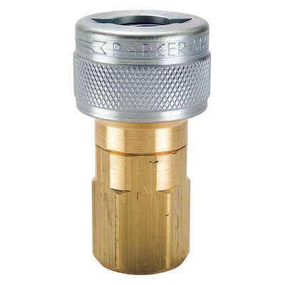 Quick Connect Air Coupler 1/2 in Socket NPTF Female Schrader Brass 300 PSI