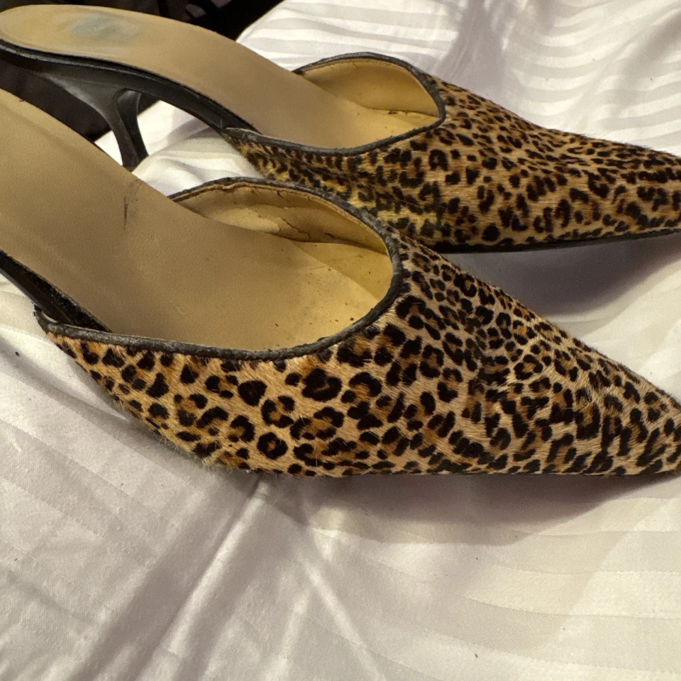 Bijou Calf Hair Leopard Print Mule Heel - Size 8 - Image 2 of 4