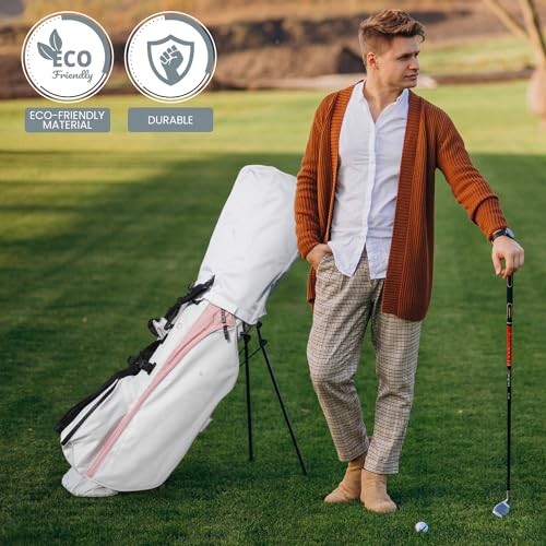 Golf Bag Rain Hood with Snap Button - Eco-Friendly, Universal Medium White - Picture 4 of 8