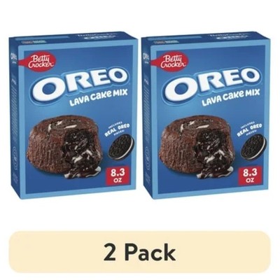 (2 pack) OREO Lava Cake Mix, Chocolate Cake Mix With OREO Cookie Pieces, 8.3 oz