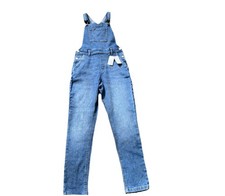 Vintage NWT Lands  End Kids Denim Overalls Size 12 Y2K Blue Jean Bibs Workwear