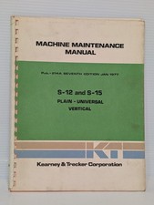Kearney Trecker S-12/ S-15 Milling Machine Maintenance Manual, Diagram, Safety