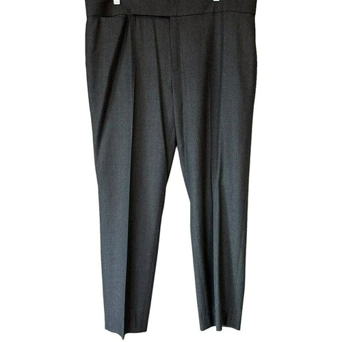 Ralph Lauren Black Label, Ralph Lauren Black Label Wool Silk Gray Straight Leg Trouser Pants Womens 14