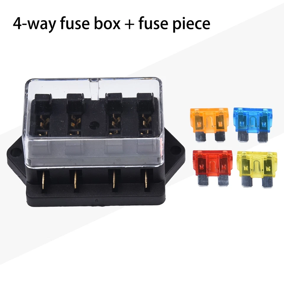 4 Way Fuse Block 12V Fuse Box Wear-resistant ABS Material Anti-corrosion - Image 4 of 4