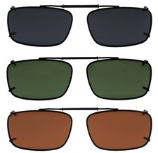 3-pack Clip-on Polarized Sunglasses 56  34MM Grey/Brown/G15 Lens