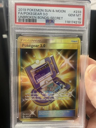 2019 Pokemon: POKEGEAR 3.0 233/214 Gold Secret Unbroken Bonds Gem Mint PSA 10 💎