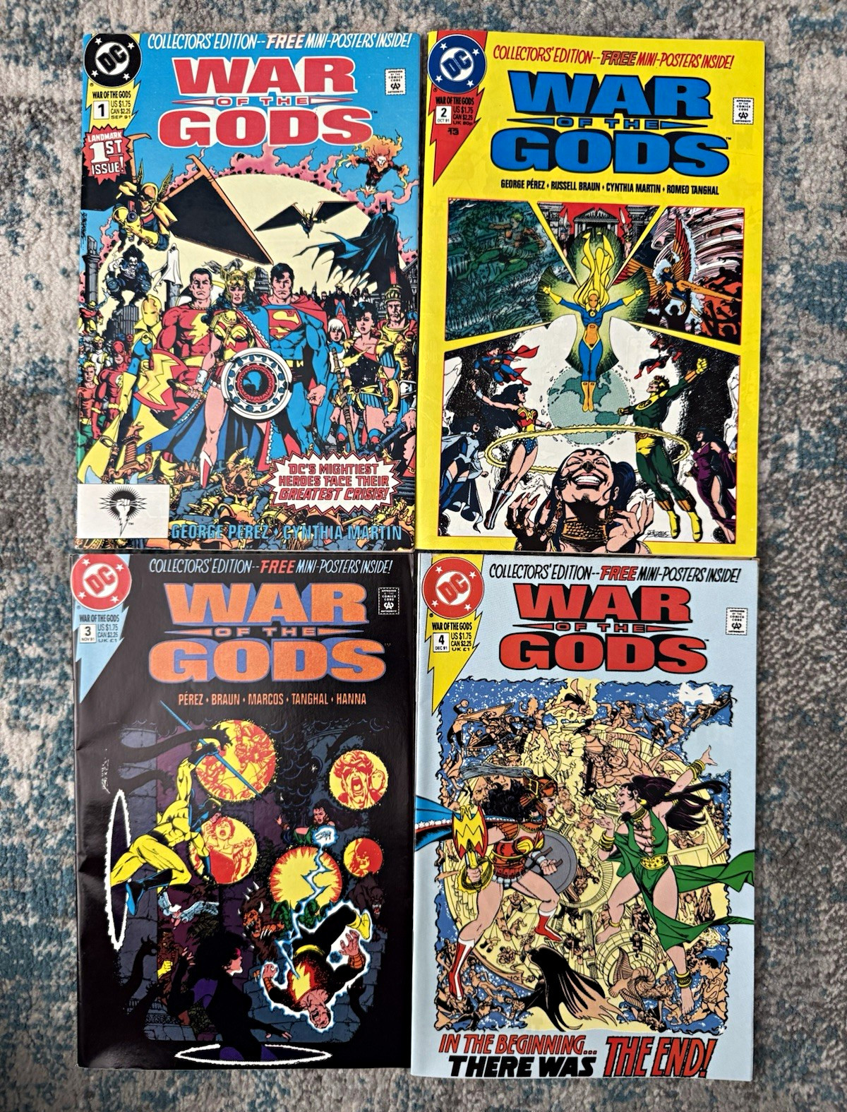 War of the Gods #1-4 Complete Set NM DC 1991 George Perez Wonder Woman Superman