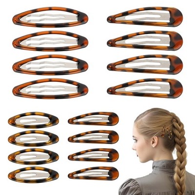 Giantree 16 Stück Haarspangen mit Druckknopf, 4 Größen Snap Haarspangen Kl
