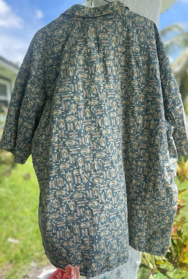 Campia Shirt Men's 3XLTL  Button Up 100%COTT COLLARED XXL GREEN/BROWN SHORTSLEEV - Image 4 of 4