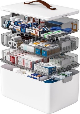 4- Tier Medicine Stora Box Organizer Portable First Aid kit Box