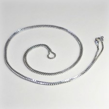 30  , 1.4mm, Vintage sterling silver Italy 925 silver box chain, necklace