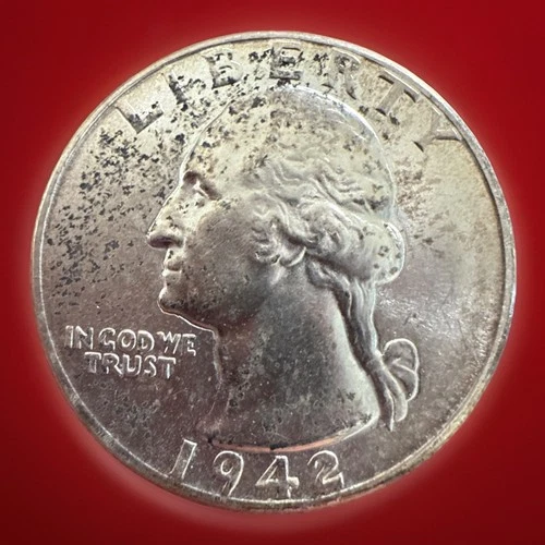 1942-P Washington Quarter * Gem BU++ (album toned) * 916