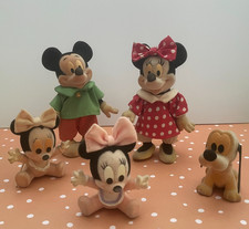 JOUETS ANCIENS VINTAGE - 5 FIGURINES DISNEY FAMILY MICKEY MOUSE SIMBA TOYS 1990