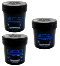 BL Eco Styler Styling Gel Blue/Black Super Protein 16oz X 3 Packs