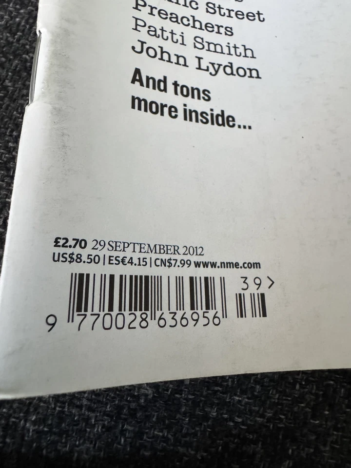 Liam Gallagher Oasis Birthday 60 Yrs of NME MAGAZINE September 2012 + 1st issue - Image 4 of 4