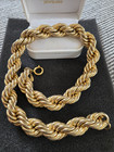Vintage Napier Necklace Gold Tone Chunky Twisted Rope Chain Choker STATEMENT F1 — photo 1