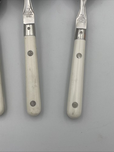 WF Mardi Gras Acciaio Inox 3pz Servizio Forchetta Washington Forge COREA Manico Bianco GB - Foto 10 di 17