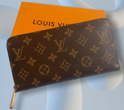 AUTHENTIC LOUIS VUITTON MONOGRAM ZIPPY WALLET ZIP AROUND LONG PURSE BROWN W/Box