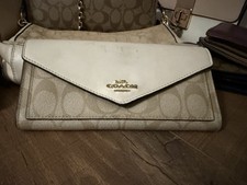 Coach Womens Beige/Ivory Signature Logo Flap ...