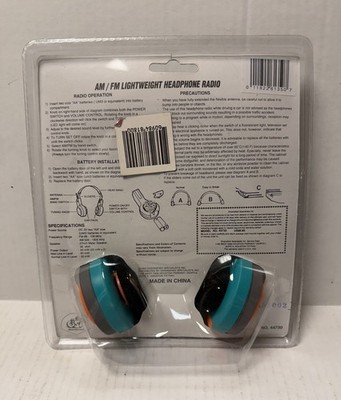 Vintage 90'S LA Rock AM/FM Lightweight Headphone Radio Headset