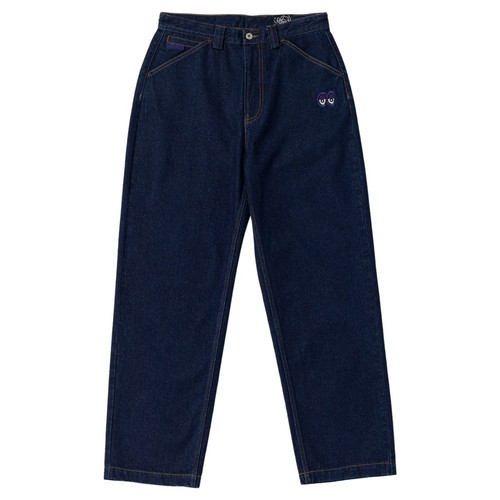 Krooked Skateboards Eyes Denim Twill Dark Rinse Blue Jeans Pants