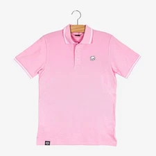 Milk Mocha Bear: Milk Polo Shirt - Pink / Men / 4XL