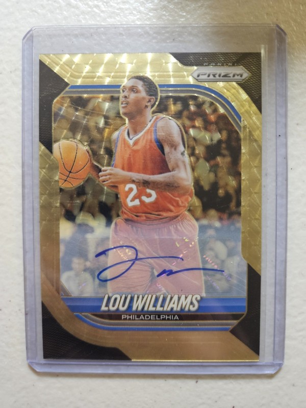Lou Williams 2025-26 Panini Prizm Autographs Gold VinylPrizm 76ers Auto /5