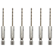 6 Pcs Hex Shank Drill Bits,Drill Bits /4 Inch Hex Shank Steel Titanium Coated Hi