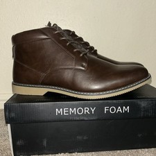 LONDON FOG Brown Tyler Chukka Boots Men's Memory Foam - NIB NEW - Size 12 M