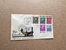 EE. UU. 1940 FDC (FA20) + Americanos famosos #859-63 + Educadores estadounidenses + Cachet + 1FDC