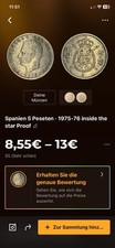 Coin Spain 5 Pesetas 1975-76 Inside the Star Proof