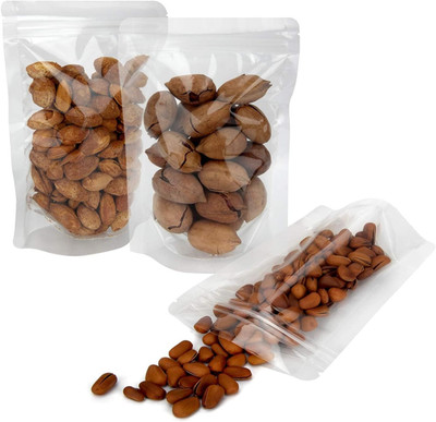 50 Pack Stand Up Pouch Bags, Resealable Clear Self-seal Pouches with Tear Not...