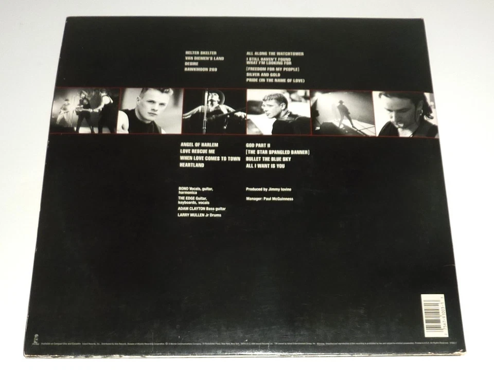 VINYL LP by U2 "RATTLE AND HUM" (1988) ROCK, BLUES / ISLAND RECORDS 7 91003-1 Foto 3 de 4
