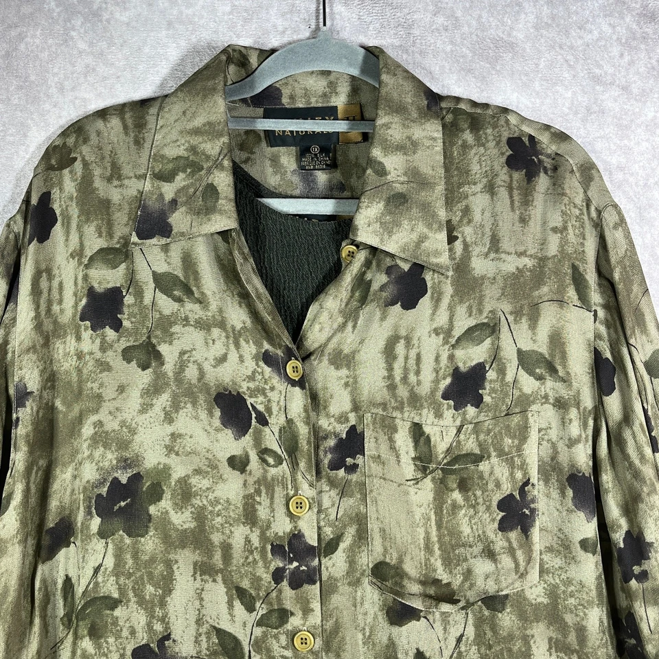 Conjunto de camiseta sin mangas Finity Naturals para mujer 1X verde estampado floral seda vacaciones Foto 2 de 4