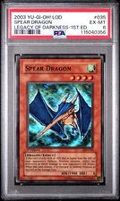 2002 Yu-Gi-Oh! Spear Dragon Legacy of Darkness LOD 1st Edition Super Rare PSA 6