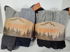 20 Pairs Weather Wear Men's 6-12 Heavy Duty Black-Navy-Charcoal Socks