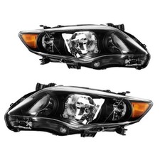 Headlight Assembly,Black Headlights Compatible with Corolla 2011-2013 Amber